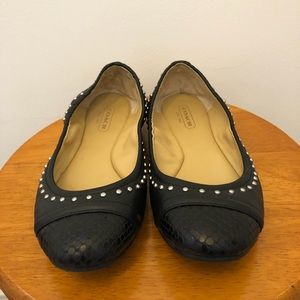 Coach black leather ballet flats, US 6